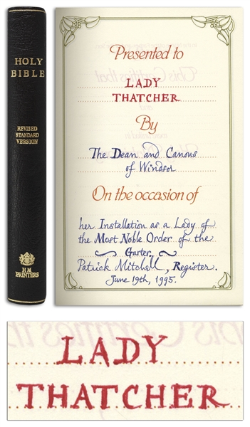 Margaret Thatcher's Personally Owned Holy Bible
